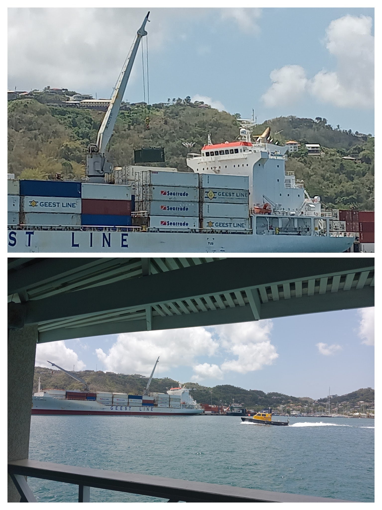 Caribbean container ships have their own cranes